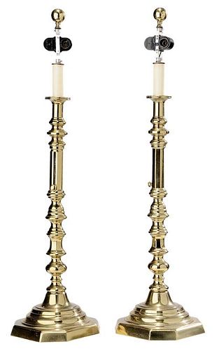 Monumental Brass Push-Up Candlesticks