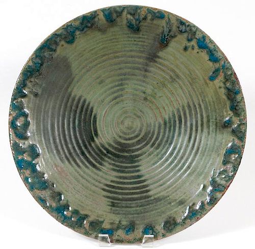 PEWABIC POTTERY GREEN TO BLUE CHARGER