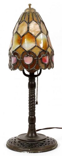 DUFFNER & KIMBERLY LEADED GLASS LAMP EARLY 20TH C.