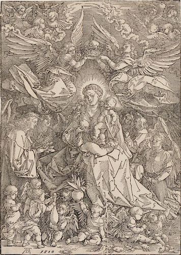 Albrecht Dürer (German, 1471-1528)      The Virgin Surrounded by Many Angels