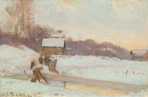 John Henry Twachtman, (American, 1853-1902), Winter Scene
