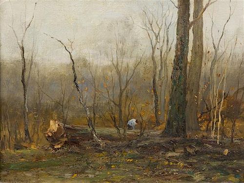 Charles Paul Gruppe, (American, 1860–1940), Cutting Wood