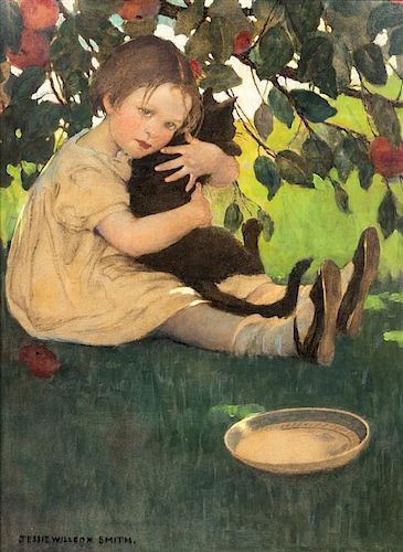 * Jessie Willcox Smith, (American, 1863-1935), I Love Little Pussy