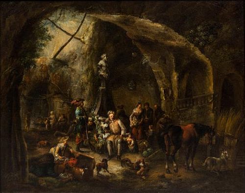 Johann Georg Trautmann, (German, 1713-1769), Market in the Castle, 1756