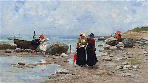 Wladyslaw Wankie, (Polish, 1860-1925), Beach at Deauville