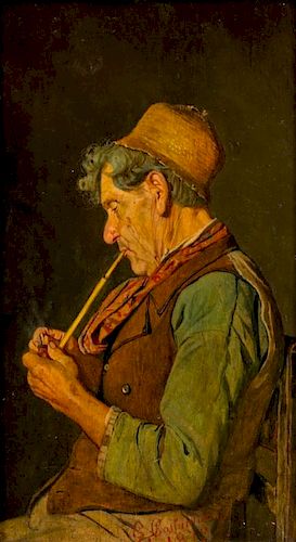 * Giuseppe Costantini, (Italian, 1844-1894), The Pipe Lighter, 1879