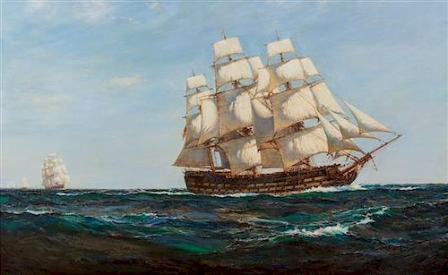 Montague Dawson, (British, 1890-1973), Searching the Seas - H.M.S. Victory