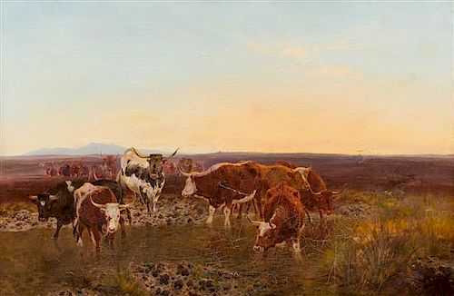 William Watson, (British, 19th century), Cows Grazing