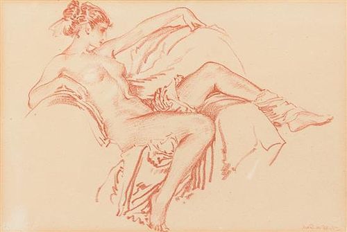 * William Russell Flint, (Scottish, 1880–1969), Lounging Nude