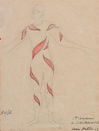 * Henri Matisse, (French, 1869-1954), Costume Design for the Ballet Russe de Monte Carlo production of Rouge et Noir, 1938 (a do
