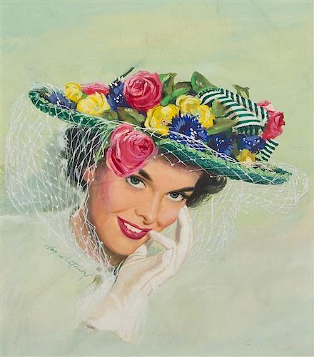 * Jon Whitcomb, (American, 1906-1988), Lady with a Green Hat