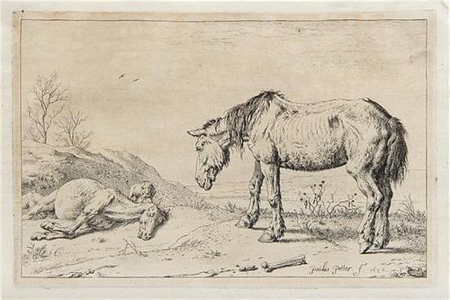 Paulus Potter, (Dutch, 1625-1654), An Old Horse and a Dead Horse, 1652