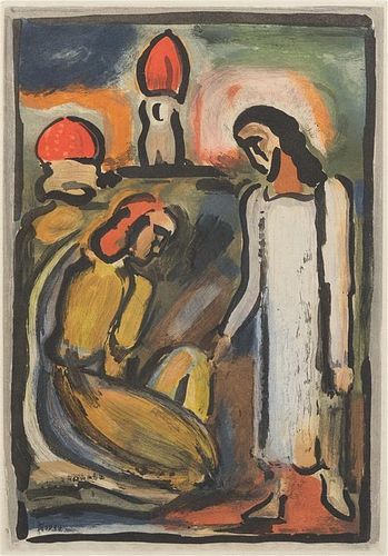 * Georges Rouault, (French, 1871-1958), Christ et la Sainte Femme (from Passion), 1936