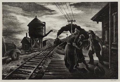 * Thomas Hart Benton, (American, 1889-1975), Morning Train, 1943