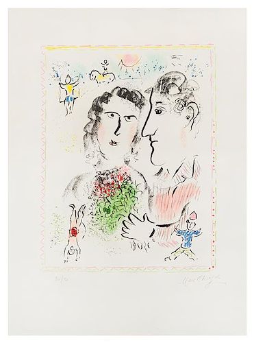 Marc Chagall, (French, Russian, 1887 - 1985), Fiancailles au cirque, 1983