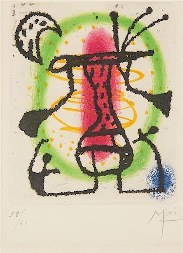 Joan Miro, (Spanish, 1893-1983), Untitled (from Suite La Bague d'Aurore), 1957