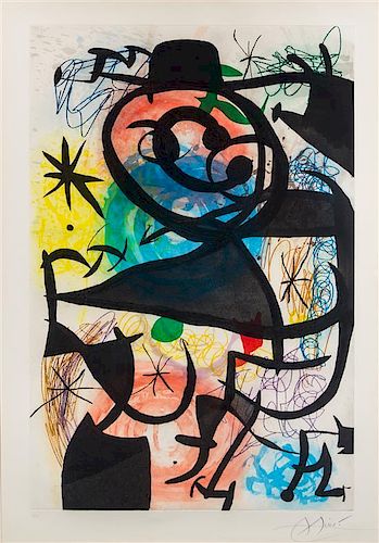 * Joan Miro, (Spanish, 1893-1983), Le Pitre Rose, 1974