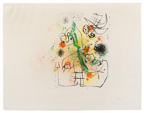 Joan Miro, (Spanish, 1893-1983), Woman and Bird in Torment, 1967