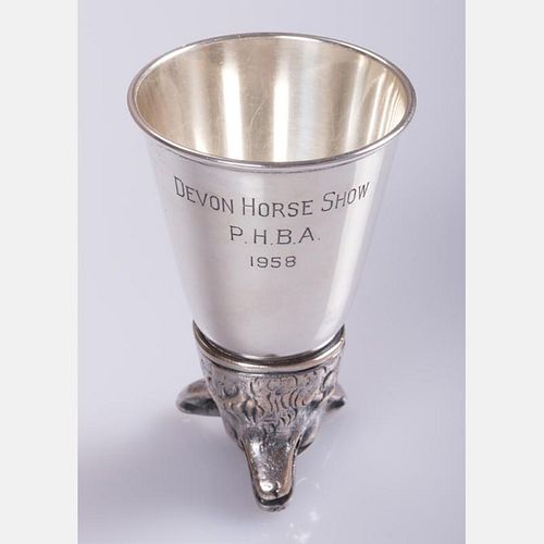 A Sterling Silver and Silver-Over-Copper Stirrup Cup, 19th/20th Century,