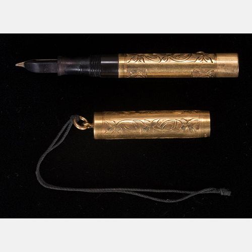 A Waterman's Gold Plated Fountain Pen, c. 1903.