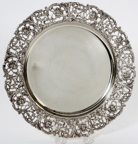 CONTINENTAL STYLE STERLING TRAY EARLY 20TH C.