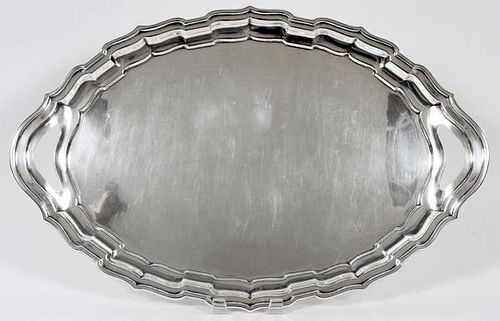FRANK SMITH 'CHIPPENDALE' STERLING SERVING TRAY