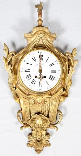 FRENCH D'ORE BRONZE CARTEL CLOCK LATE 19TH C.