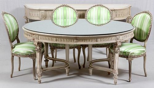 FRENCH LOUIS XVI STYLE DINING SET 6 PIECES