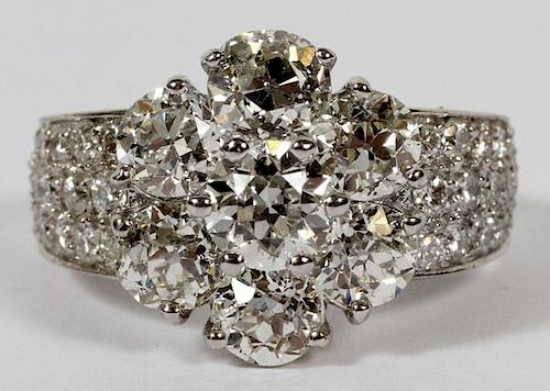 4.24CT NATURAL CLUSTER DIAMOND RING