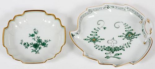 VIENNA & MEISSEN 'INDIAN PAINTING' PORCELAIN DISHES