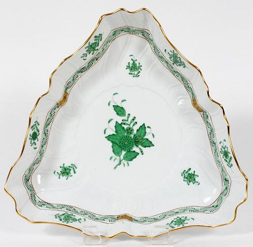 HEREND 'CHINESE BOUQUET-GREEN' PORCELAIN BOWL
