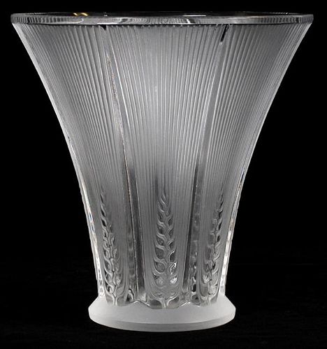 LALIQUE 'EPIS' FROSTED GLASS VASE