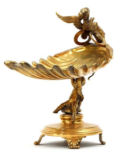 CONTINENTAL STYLE GILT METAL COMPOTE