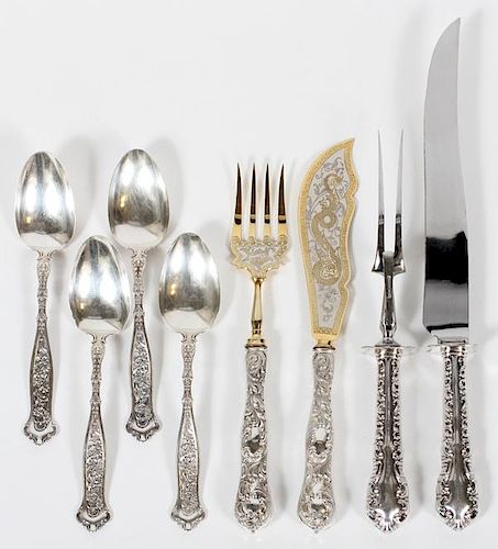WHITING 'DRESDEN' STERLING SERVING SPOONS