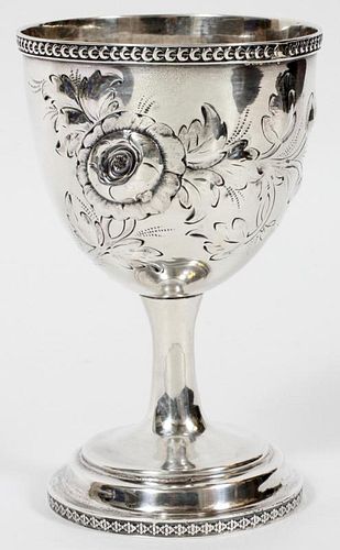 COIN SILVER GOBLET 19TH C.