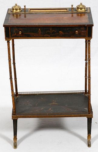 CHINOISERIE DESIGN LEATHER-TOP WRITING DESK