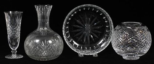 CUT GLASS TABLEWARE FOUR PIECES