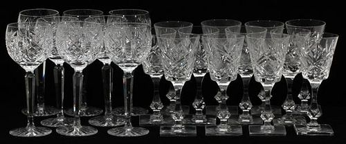 WATERFORD & OTHER CUT CRYSTAL WINE GLASSES