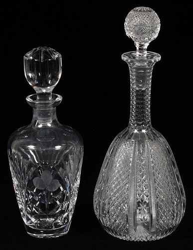 CUT CRYSTAL DECANTERS TWO