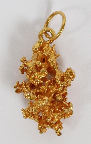 14KT YELLOW GOLD NUGGET PENDANT