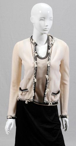 CHANEL CASHMERE CARDIGAN SWEATER & SHELL