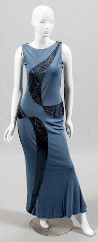 RANDOLPH DUKE EMBROIDERED EVENING GOWN