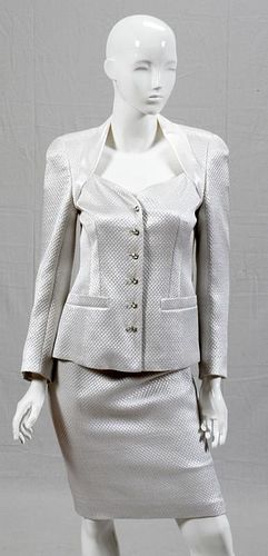 ESCADA COUTURE QUILTED WOOL & SILK BLEND SKIRT SUIT