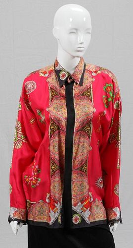 GIANNI VERSACE PRINTED SILK BLOUSES TWO
