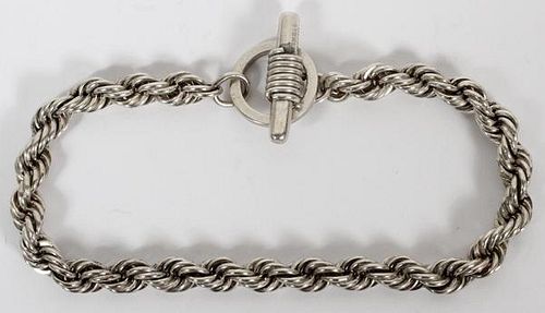 STERLING ROPE STYLE BRACELET W/ TOGGLE