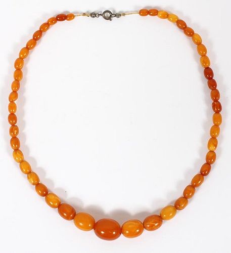 ANTIQUE AMBER BEAD NECKLACE