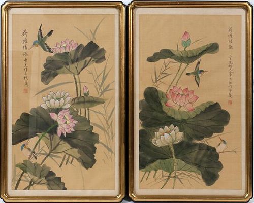 CHINESE PAINTINGS ON SILK TWO