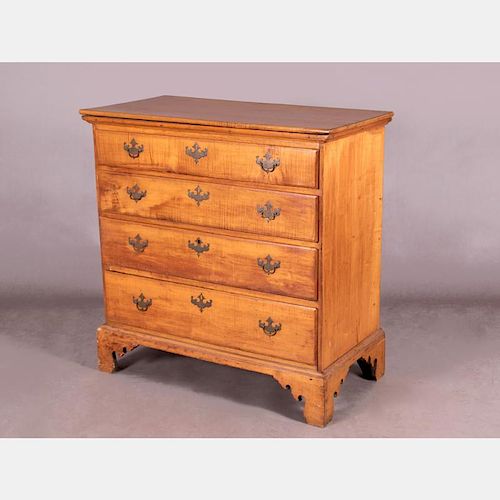 An American Maple Chest of Drawers, 18th Century,