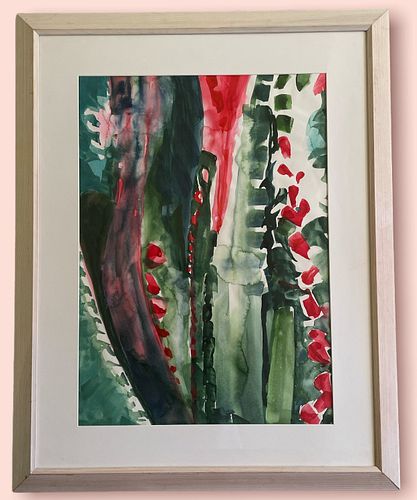 Abstract Postmodern Watercolor signed CRISS STANGE