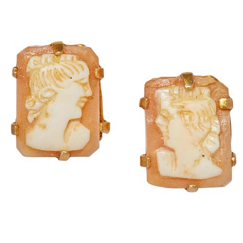 NO RESERVE, PAIR OF CAMEO EARRINGS